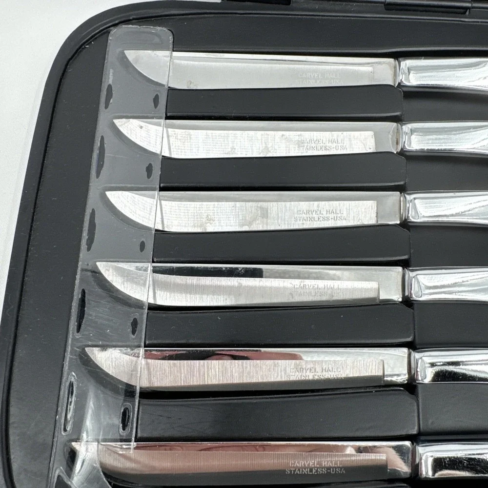 Carvel Hall Steak Knives Stainless Steel Set of 6 Original Case made USA Vintage